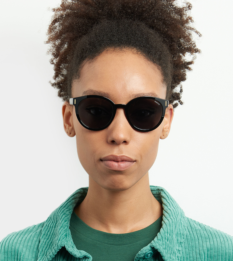 Polaroid retro round sunglasses in black 6079/F/S - ShopStyle