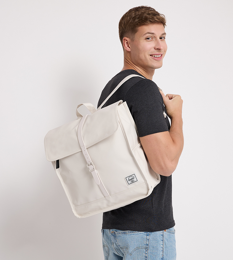 City Logo Badge Flap Backpack