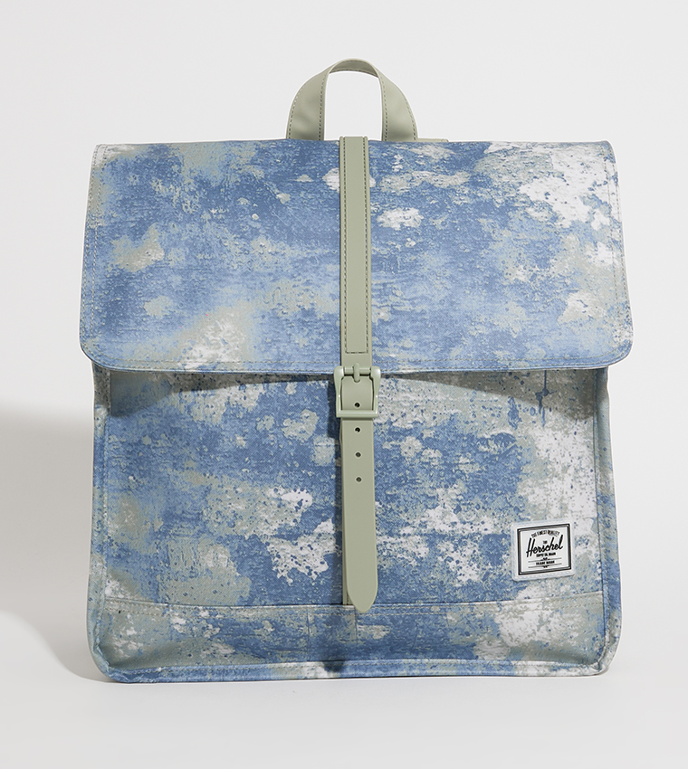 City Patterned Flap Backpack