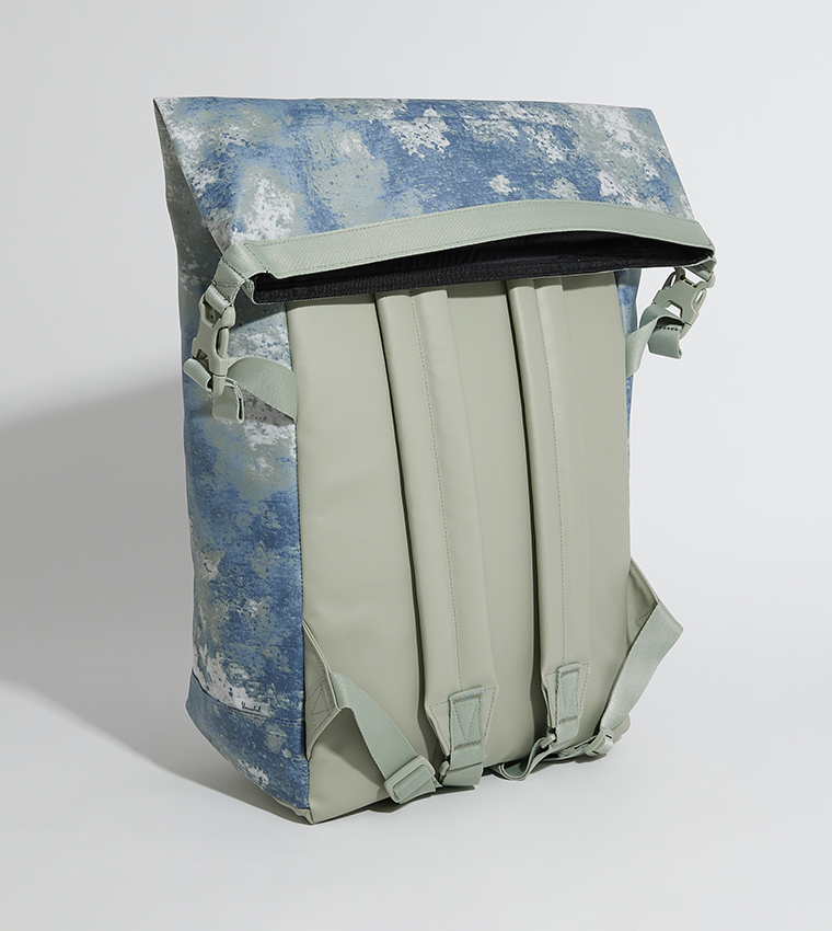 Patterned Roll Top Backpack
