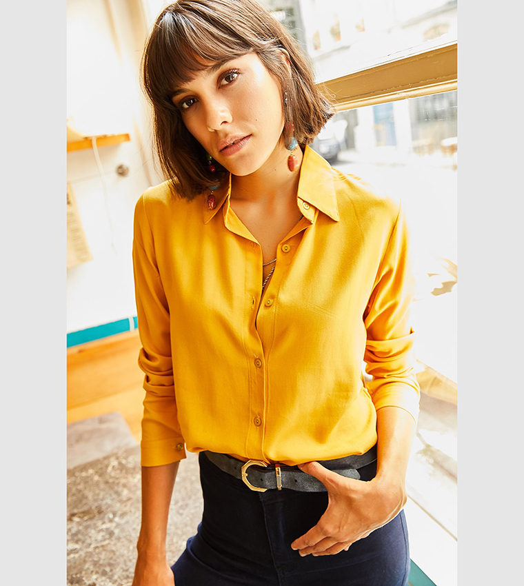 Mustard button hotsell up skirt