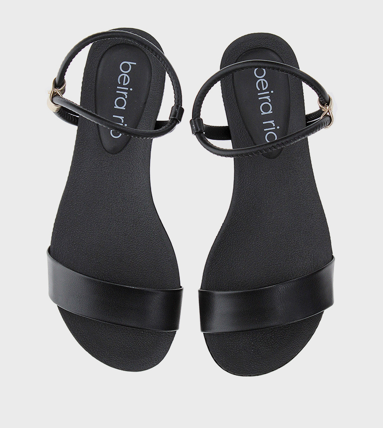 LEOPOLD Embellished Ankle Strap Flat Sandals