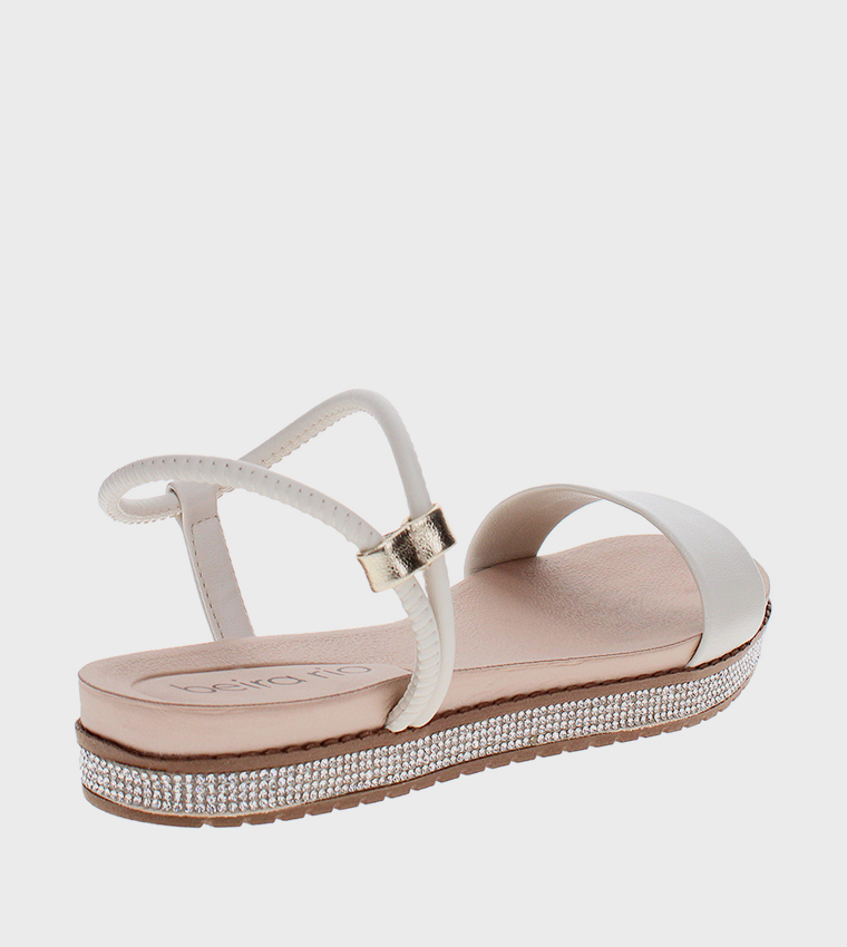 LYRA Embellished Ankle Strap Flat Sandals