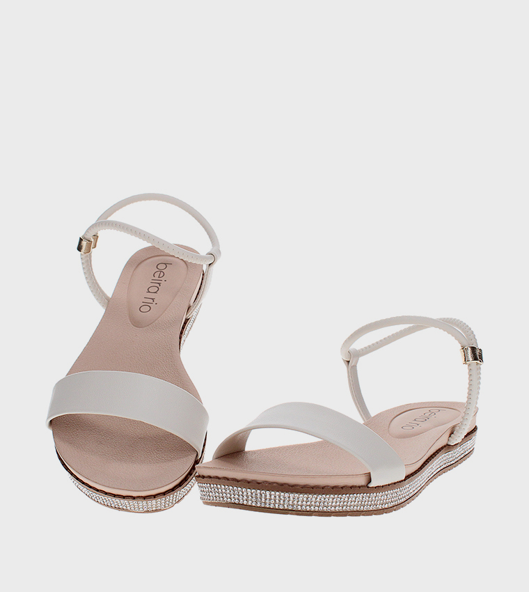 LYRA Embellished Ankle Strap Flat Sandals
