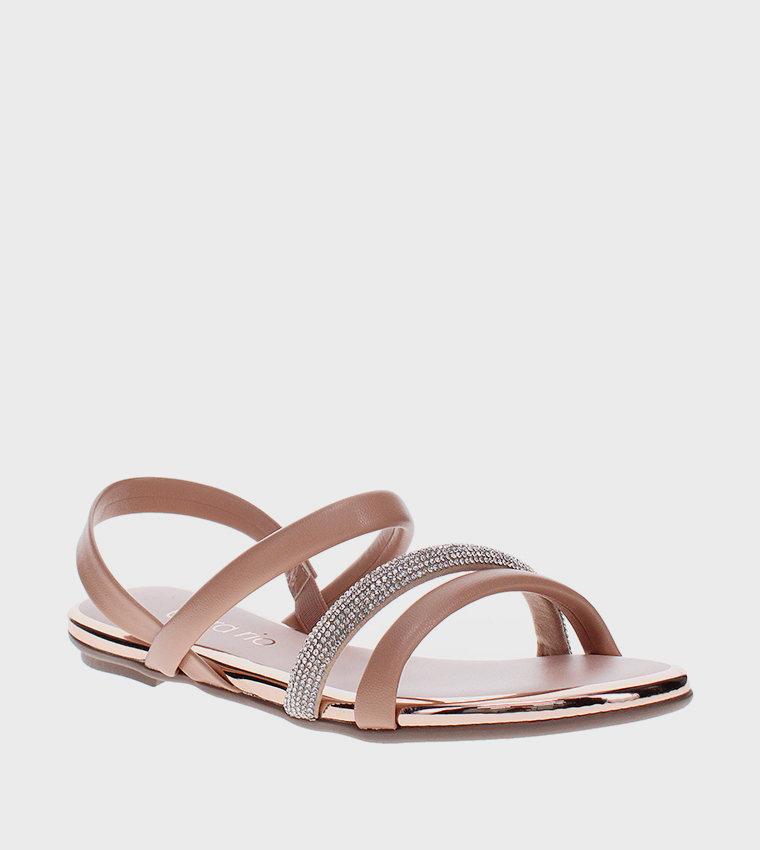 CALYPSO Embellished Strappy Flat Sandals