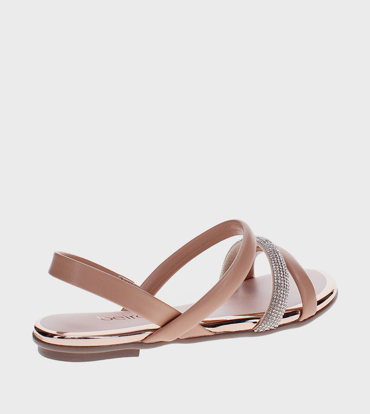 CALYPSO Embellished Strappy Flat Sandals