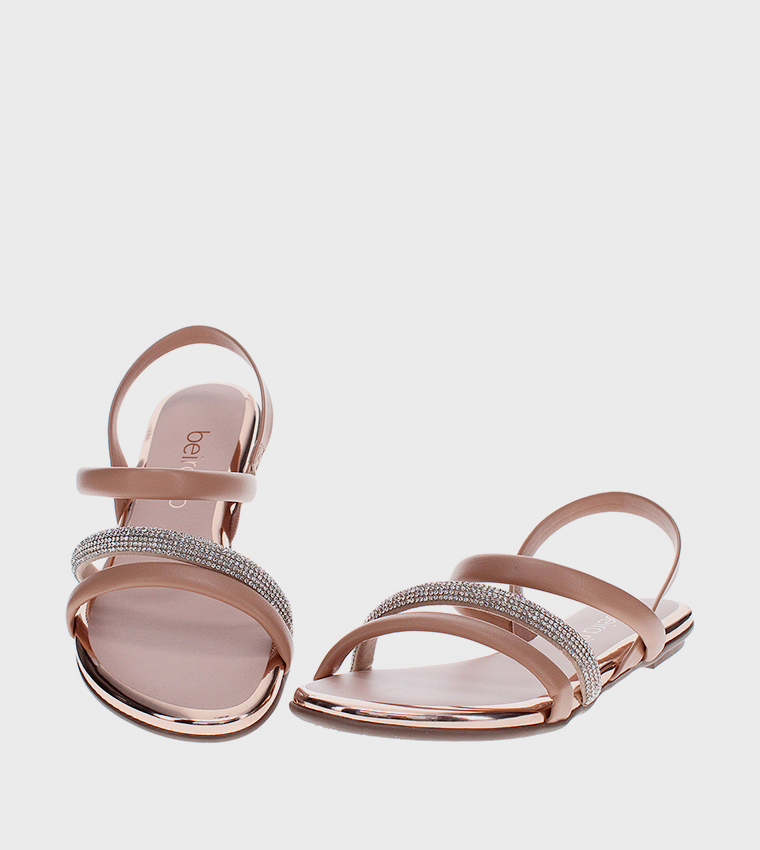 CALYPSO Embellished Strappy Flat Sandals