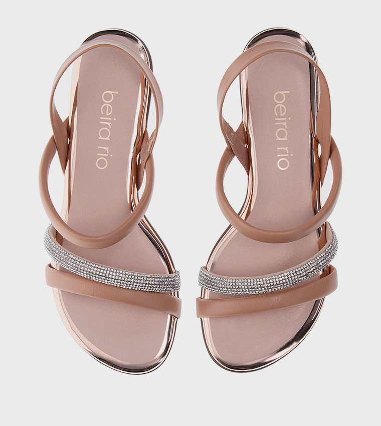 CALYPSO Embellished Strappy Flat Sandals
