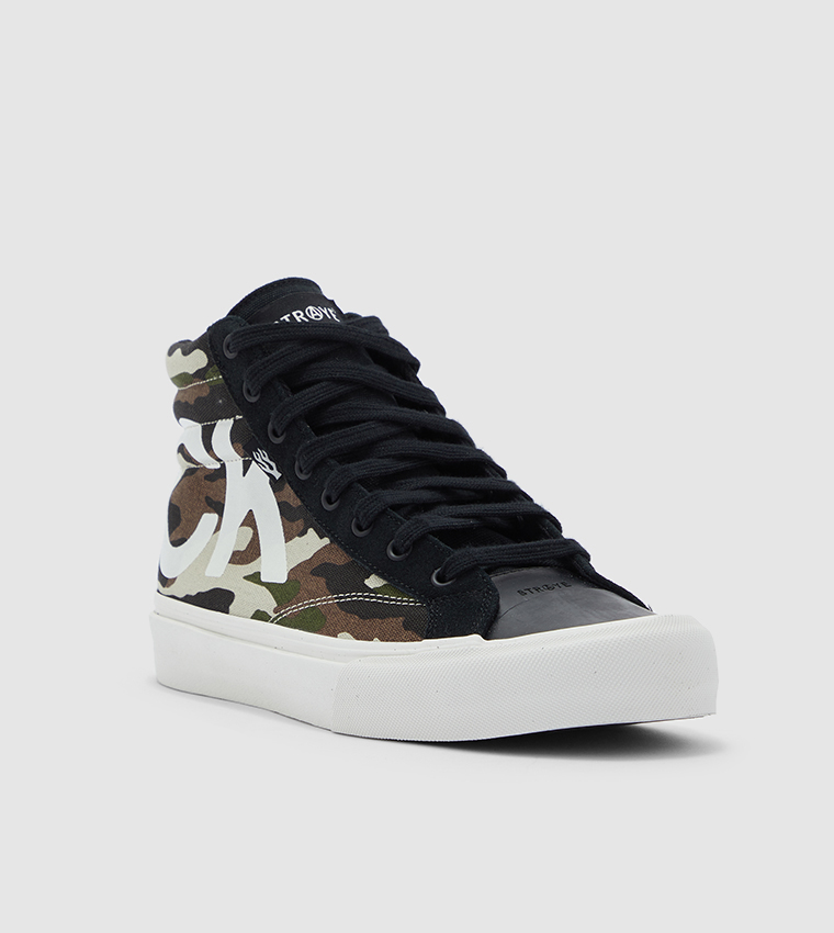 Venice Vulcanized Shoe-Fu Black Camo Cream