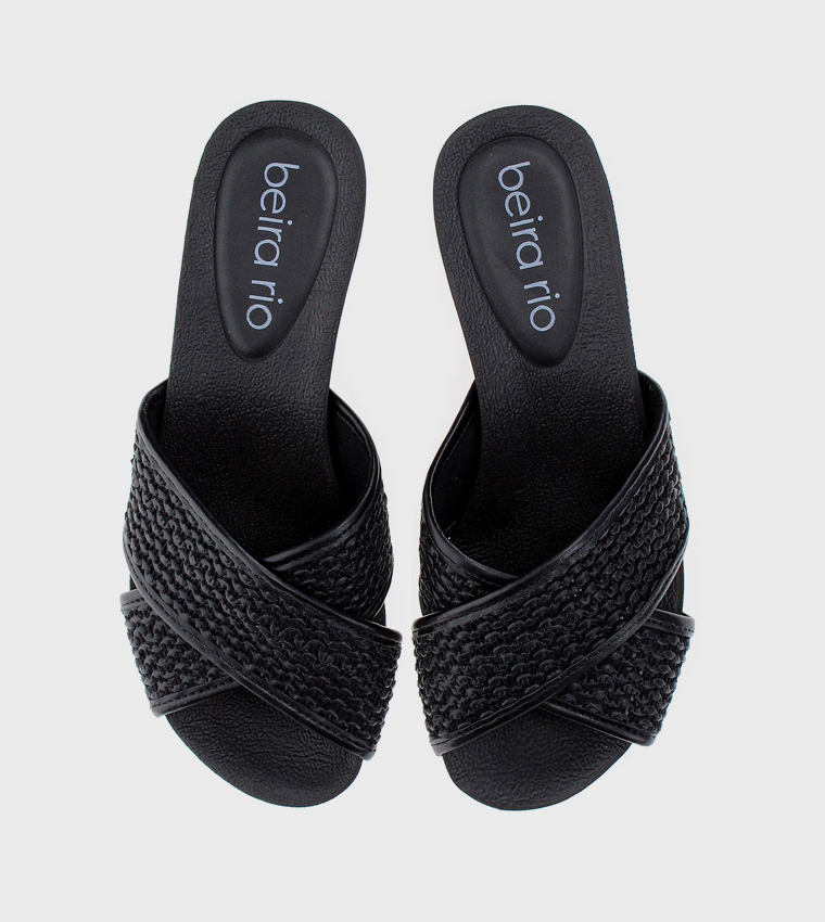 Textured Peep Toe Wedge Sandals