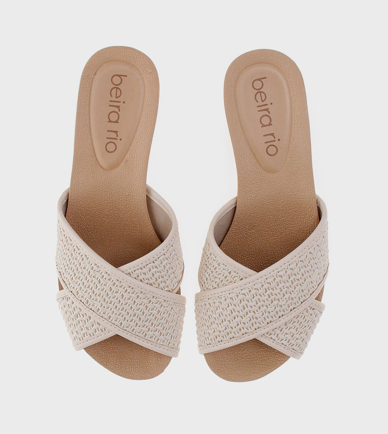 Textured Peep Toe Wedge Sandals