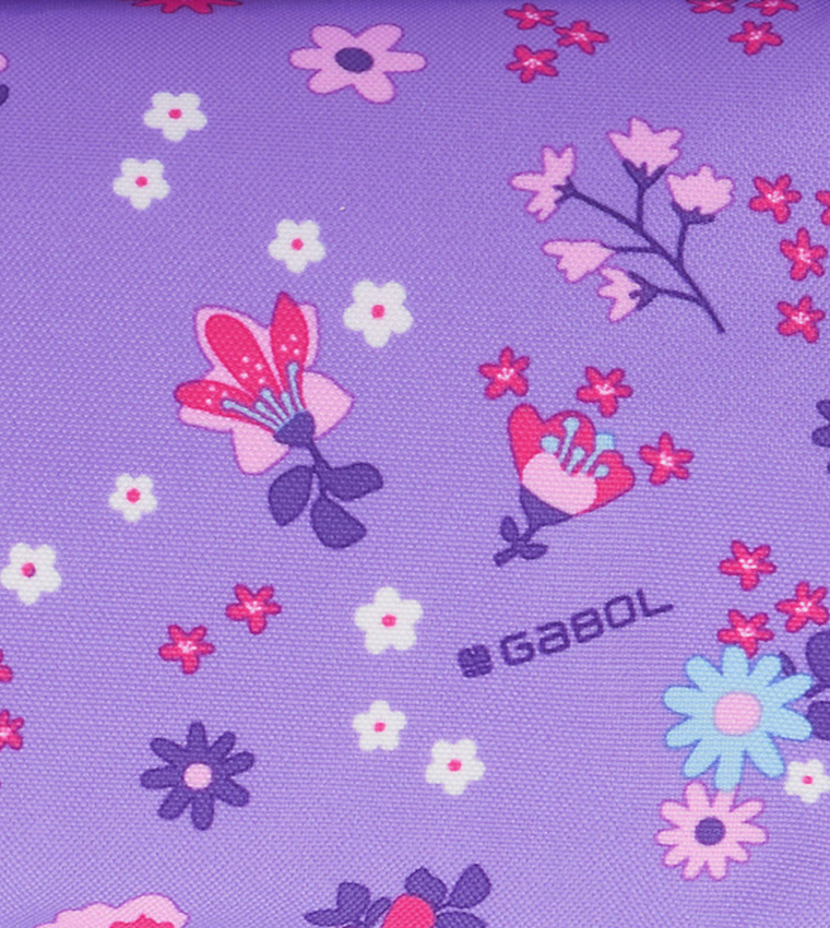 Violet Printed Double Zip Pencil Case