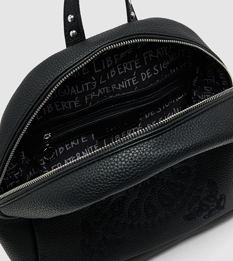 Paisley Embroidered Zip-Closure Backpack