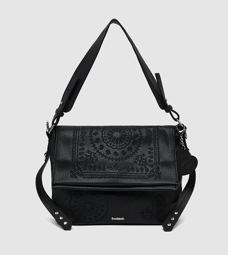Paisley Embroidered Adjustable Strap Crossbody Bag
