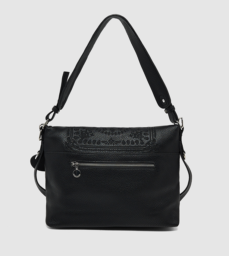 Paisley Embroidered Adjustable Strap Crossbody Bag