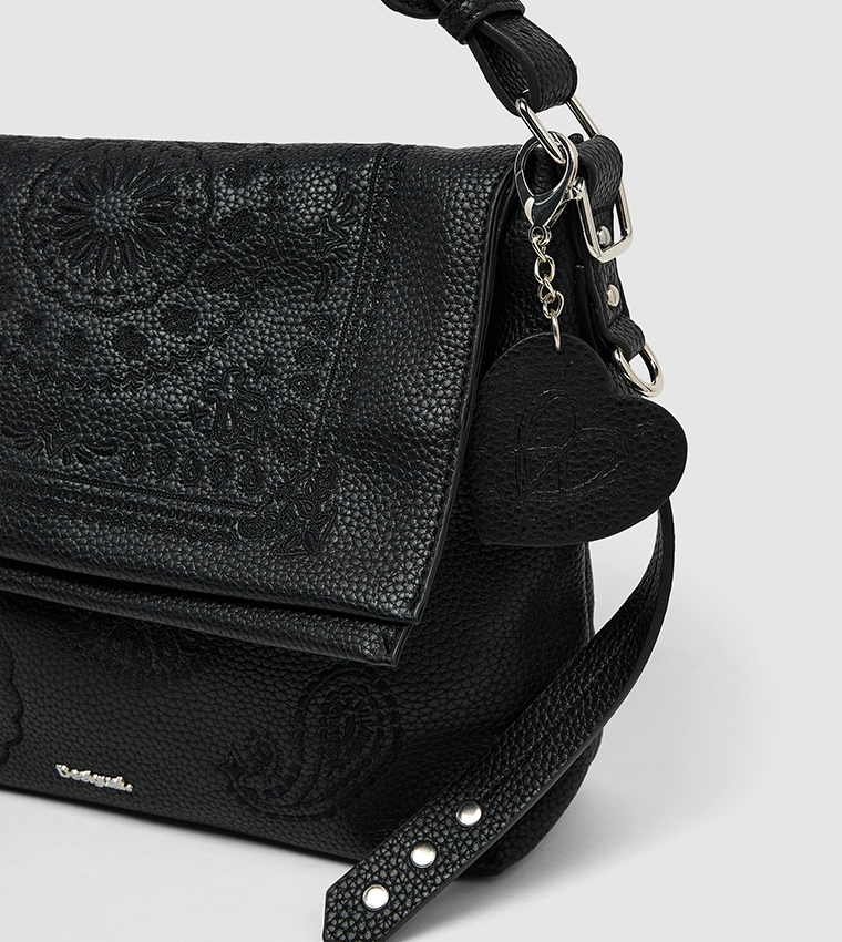 Paisley Embroidered Adjustable Strap Crossbody Bag