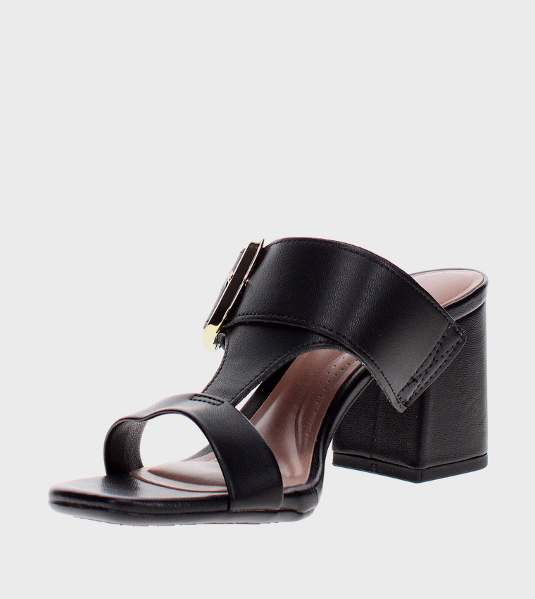 Block Heel Buckle Sandals