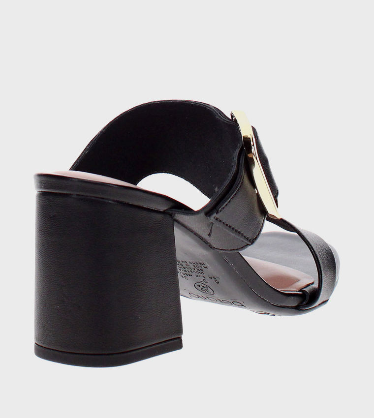 Block Heel Buckle Sandals