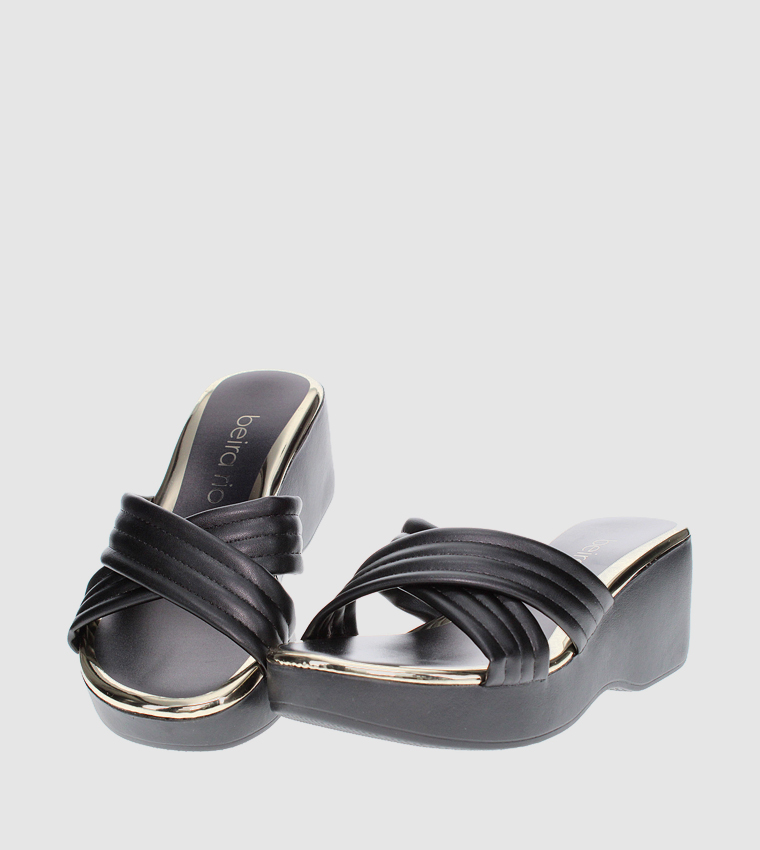 JANE Criss-Cross Wedge Sandals