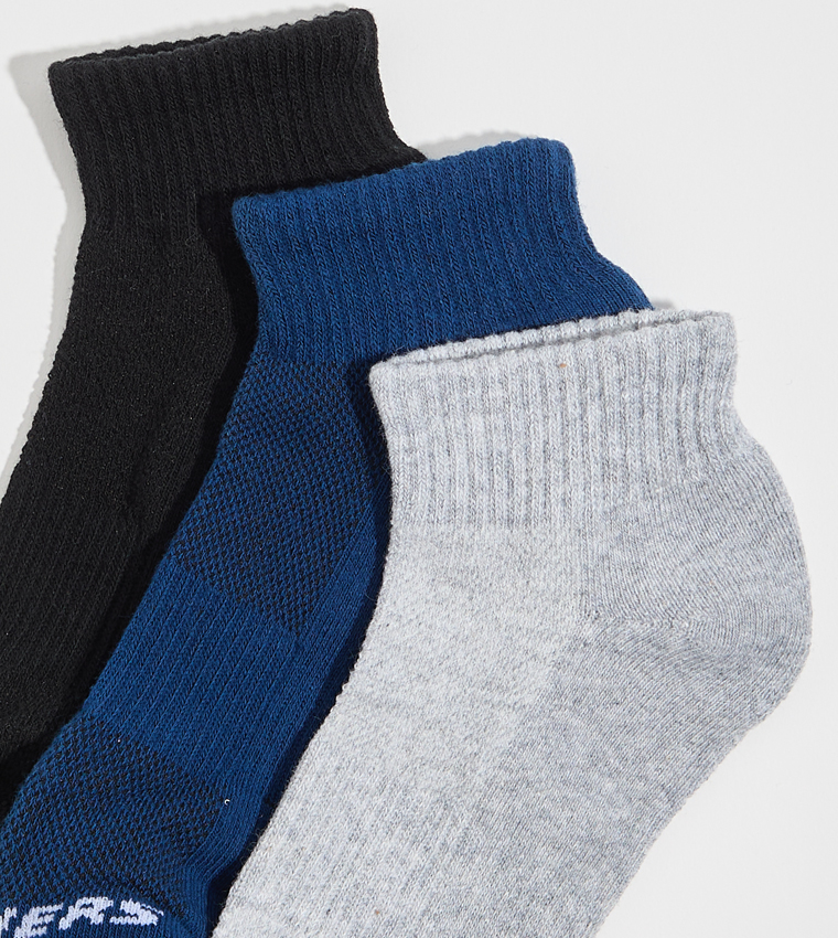 Pack of 3 Solid Ankle Socks