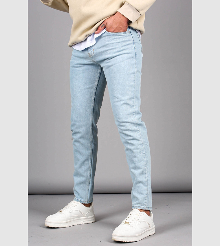 Men Skin Fit Blue Jeans -- Madmext