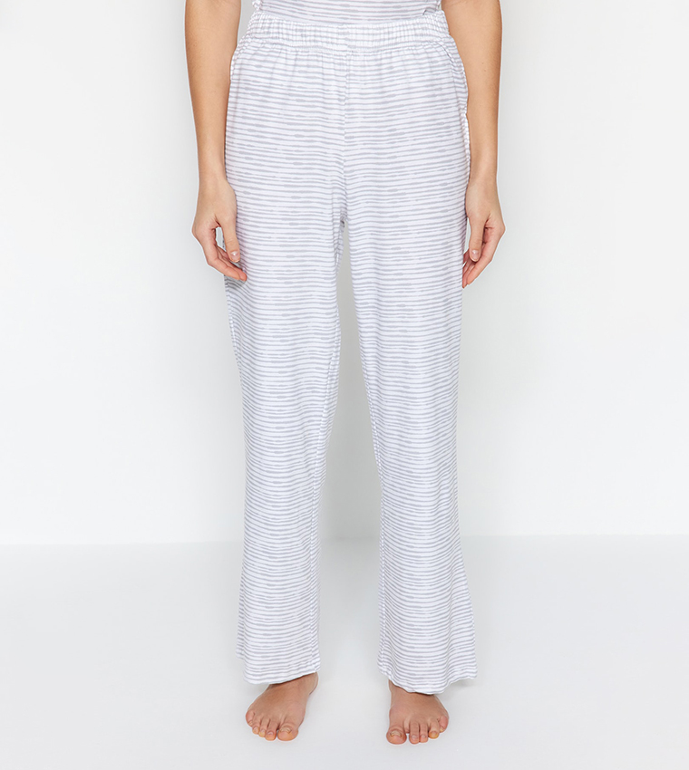 Striped Lace Trim Pyjama Set