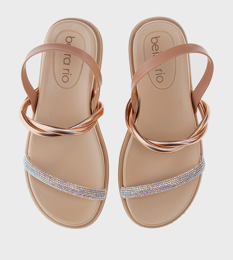 NAVEEN Embellished Slingback Flat Sandals