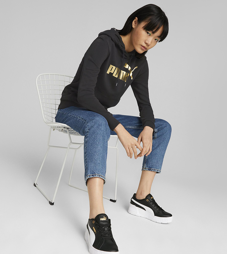 Ess+ Metallic Logo Long Sleeves Hoodie