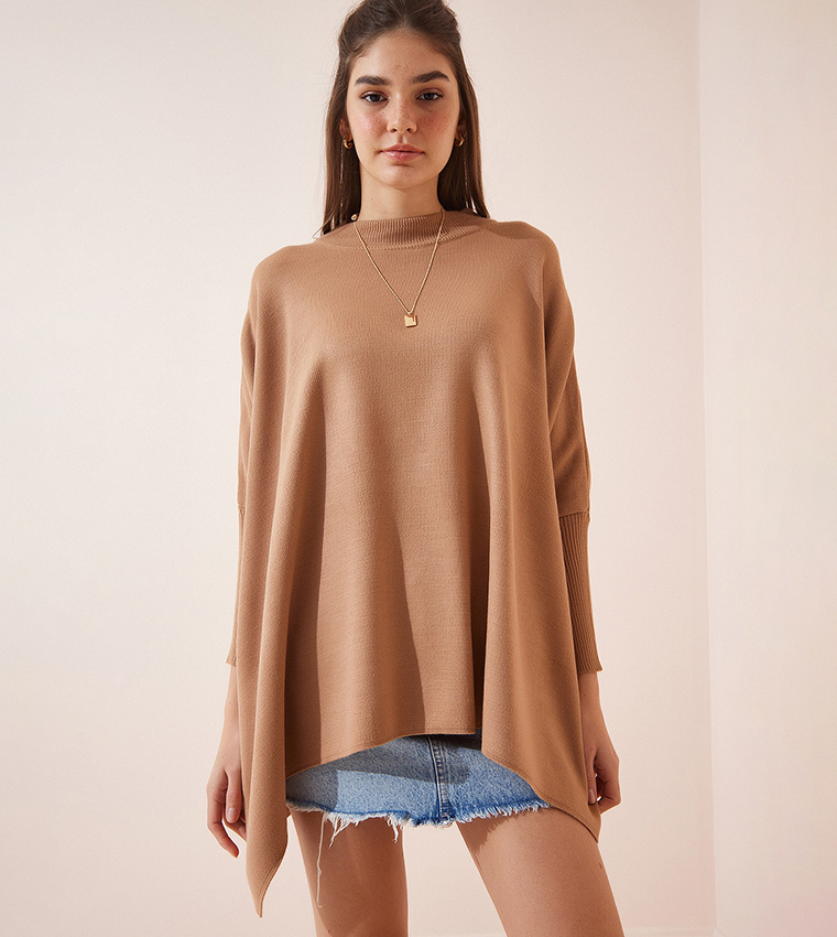 Oversized top poncho cardigan