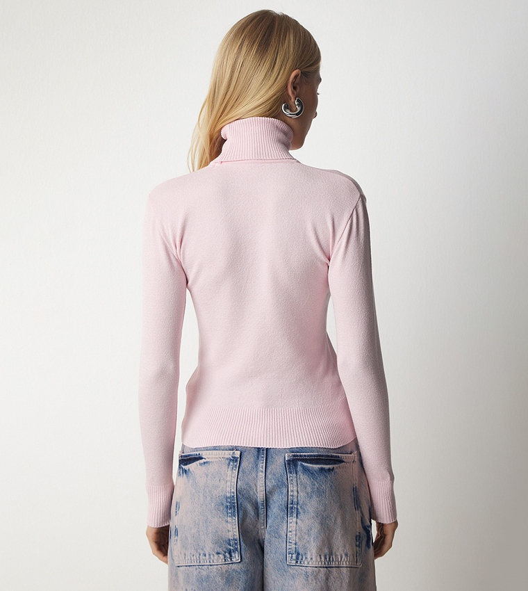 Solid Turtleneck Sweater