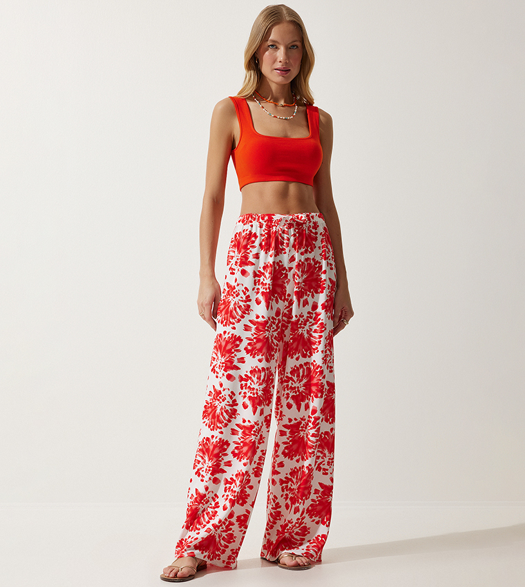Printed Drawstring Waist Pants