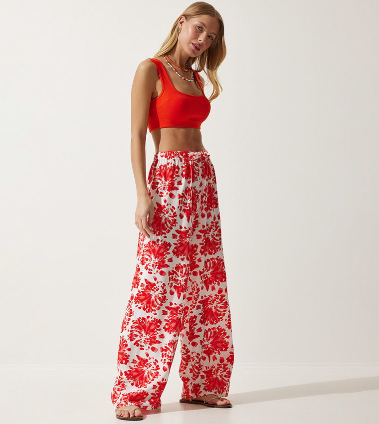 Printed Drawstring Waist Pants