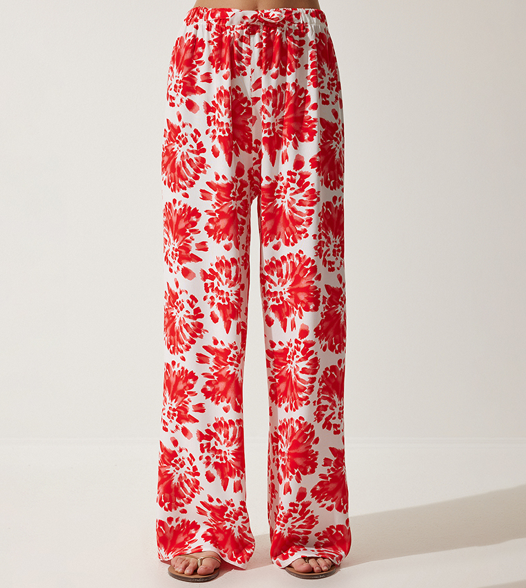Printed Drawstring Waist Pants