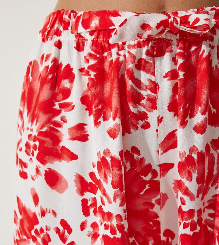 Printed Drawstring Waist Pants