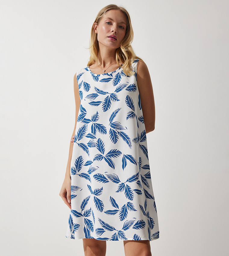 Printed Sleeveless Mini Dress