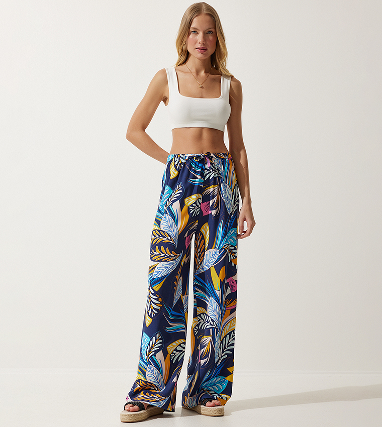 Printed Drawstring Waist Pants