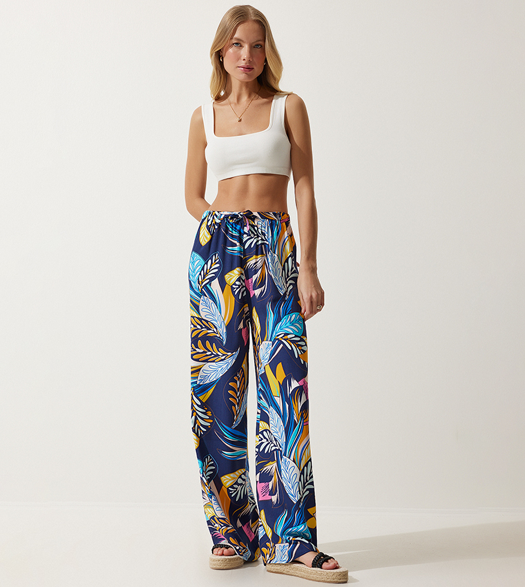 Printed Drawstring Waist Pants
