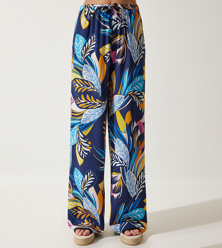 Printed Drawstring Waist Pants
