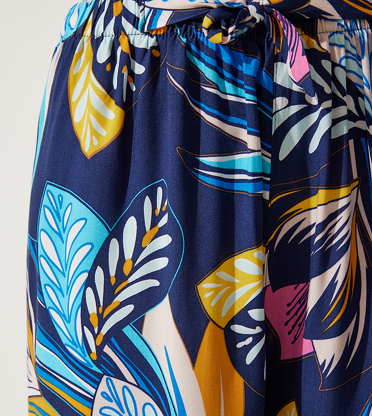 Printed Drawstring Waist Pants