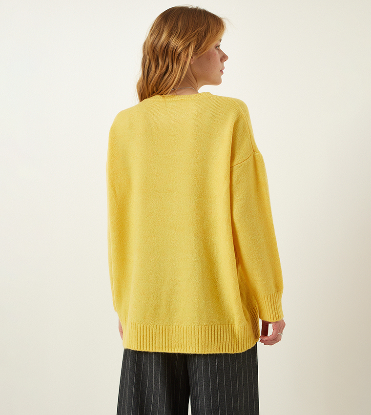 Long yellow sweater sale