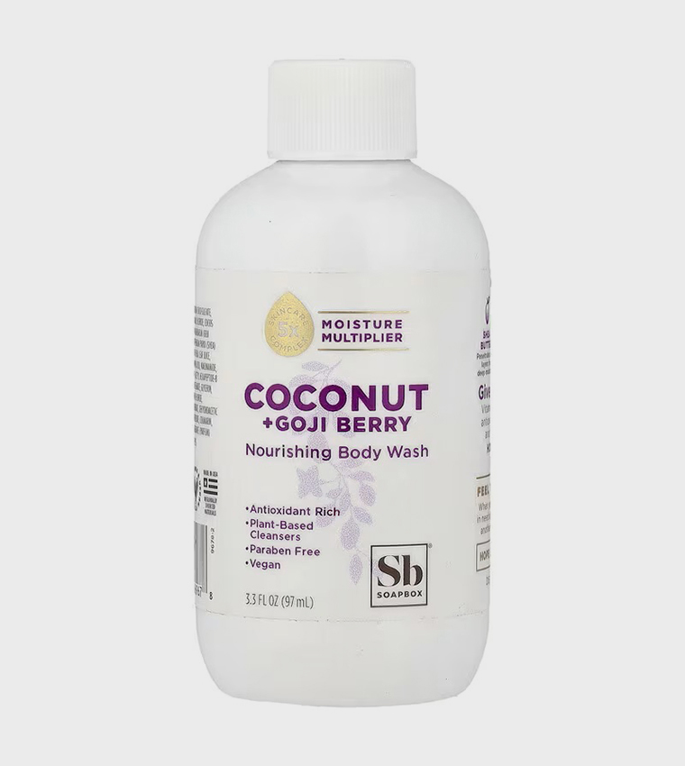 Coconut + Goji Berry Body Wash, 3.3oz