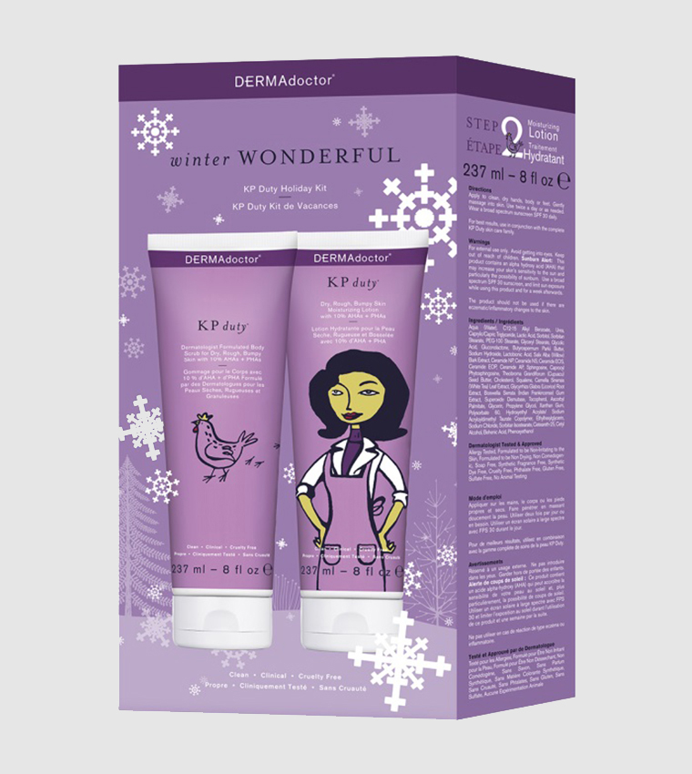 Winter Wonderful KP Duty Body Scrub and Lotion Kit for Dry, Rough Skin & Keratosis Pilaris with 10% AHAs  + BHAs