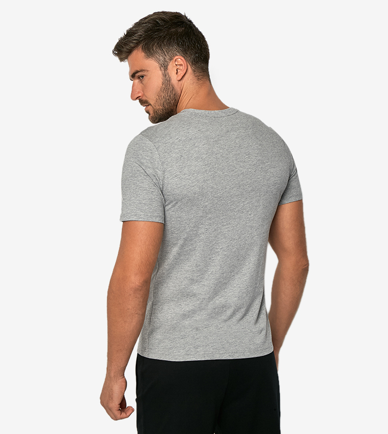 Boxing Printed Short Sleeve T-Shirt - Grey 85929150-3