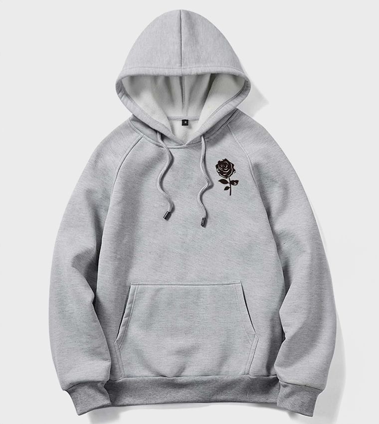 Buy MODAGEN Printed Oversized Pocket Detail Hoodie In Grey | 6thStreet UAE