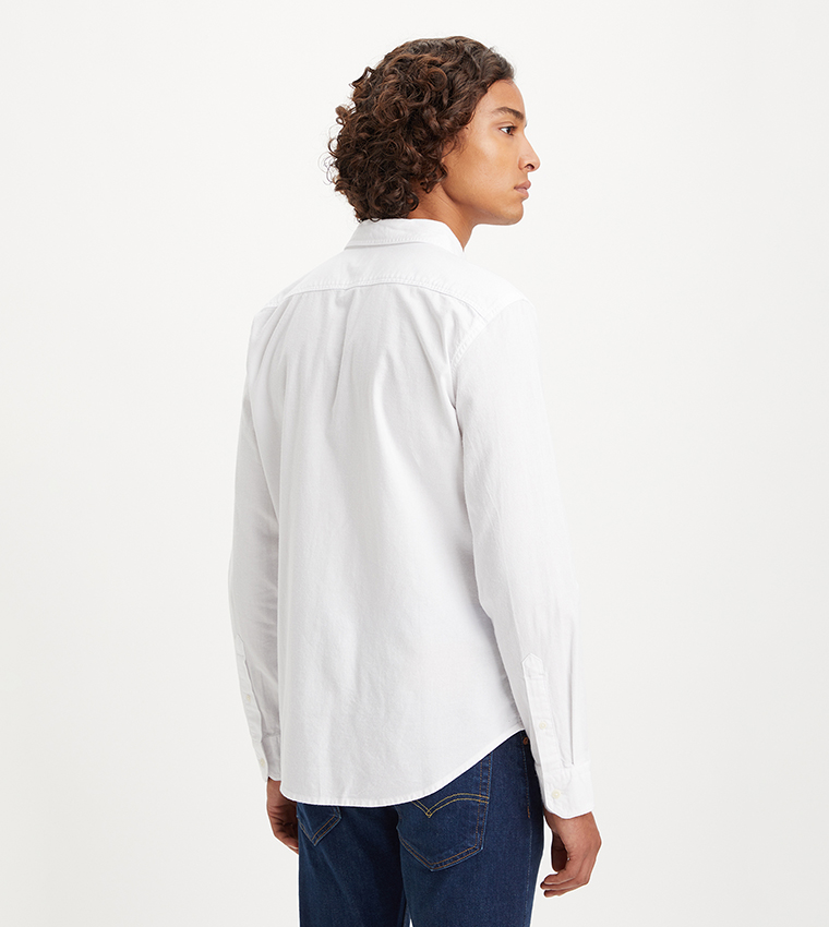 Logo Detail Long Sleeves Slim Fit Shirt