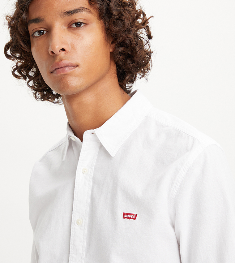 Logo Detail Long Sleeves Slim Fit Shirt