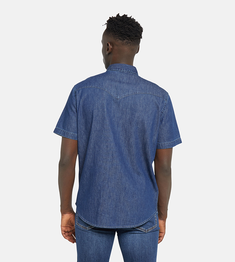 قميص جينز كم قصير