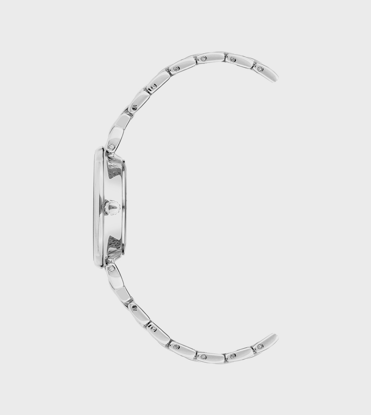 Silver Dial Metal Strap Analog Watch