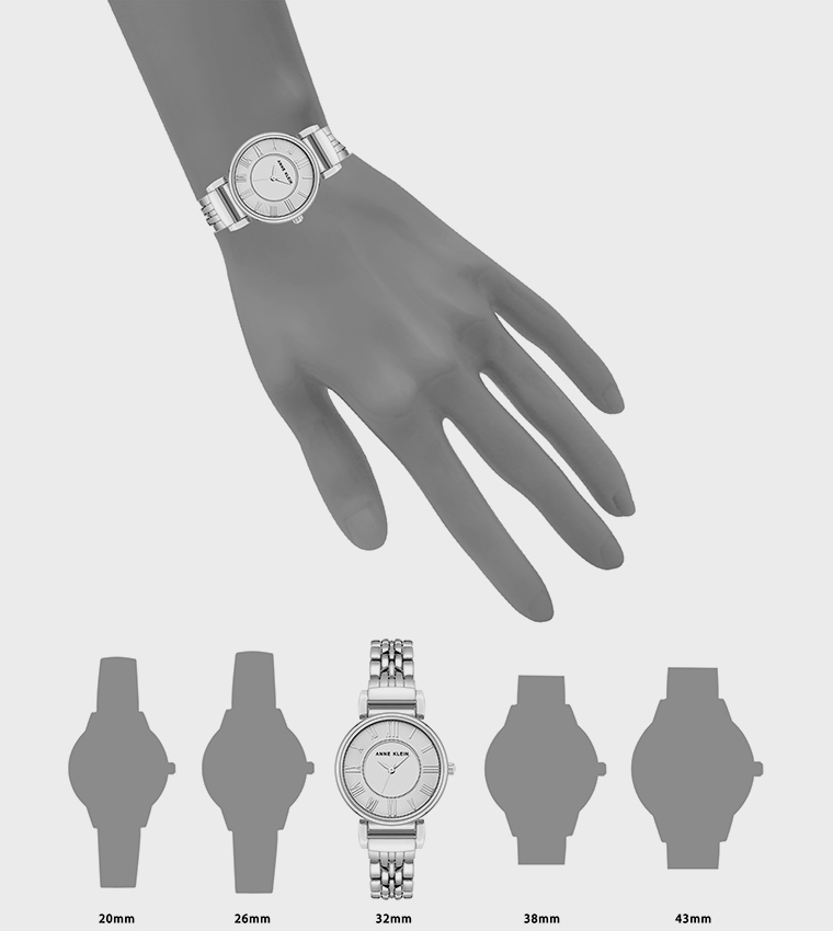 Silver Dial Metal Strap Analog Watch