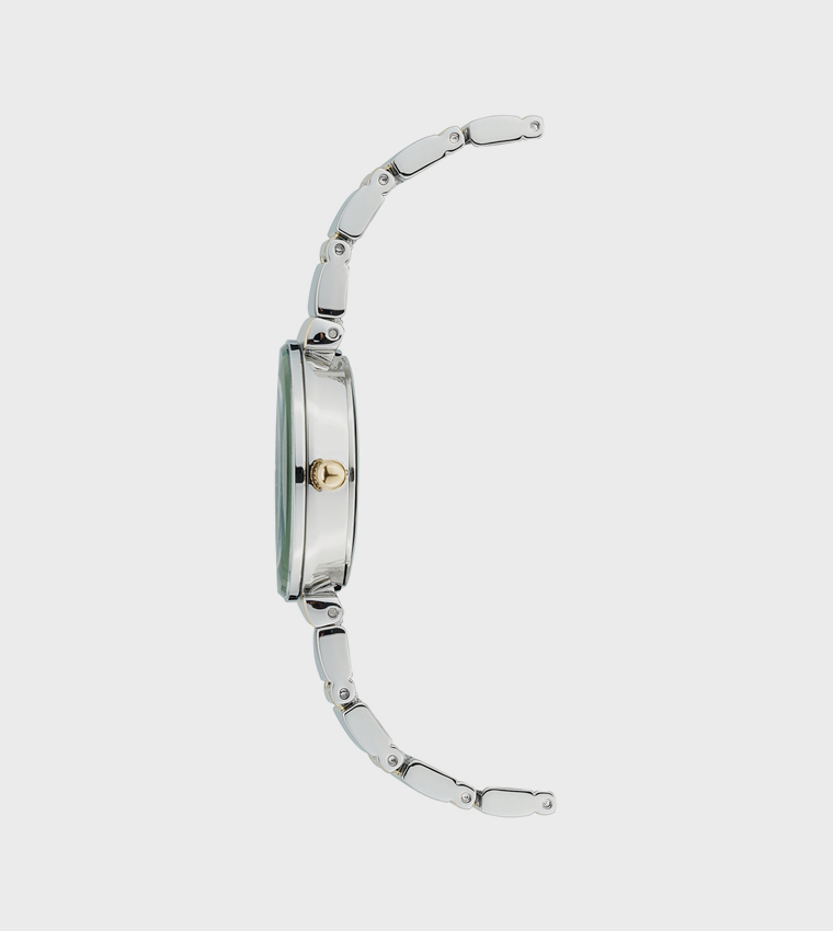 Embellished Dial Metal Strap Analog Watch